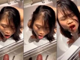 E thè lưỡi ra để cho anh đái vào mặt