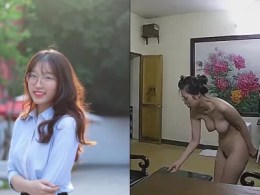 Hack cam em gái đeo kính vú to thả rông ở công ty