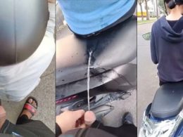 Thanh niên biến thái vạch quần lén đái vô chị em nơi công cộng